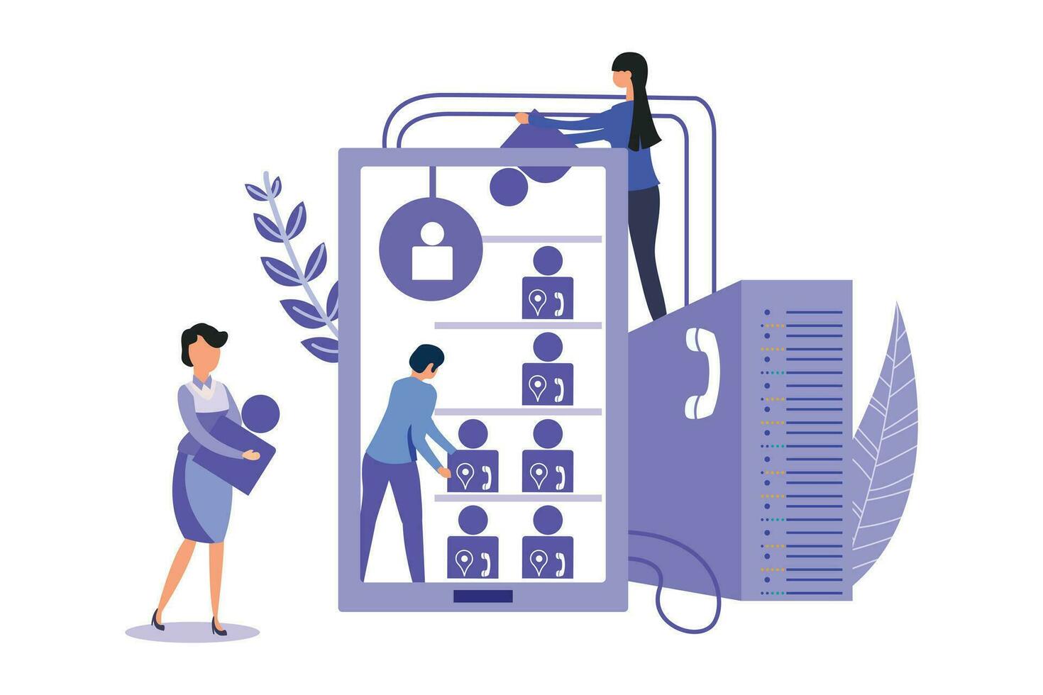 Database Contacts Marketing vector