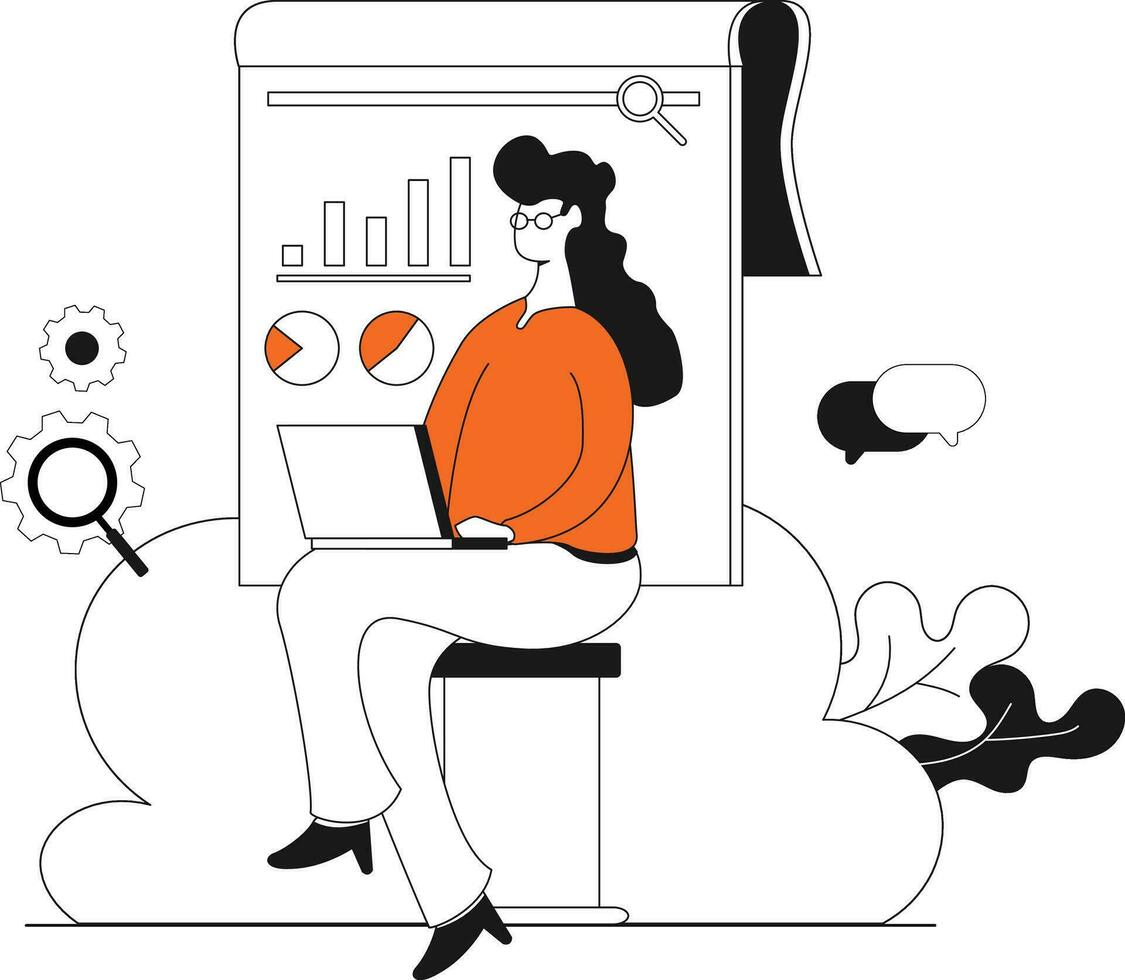 Research and Development, Flat vector illustration