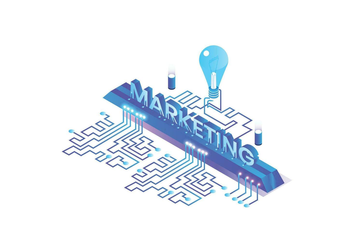 Idea Marketing Isometric vector