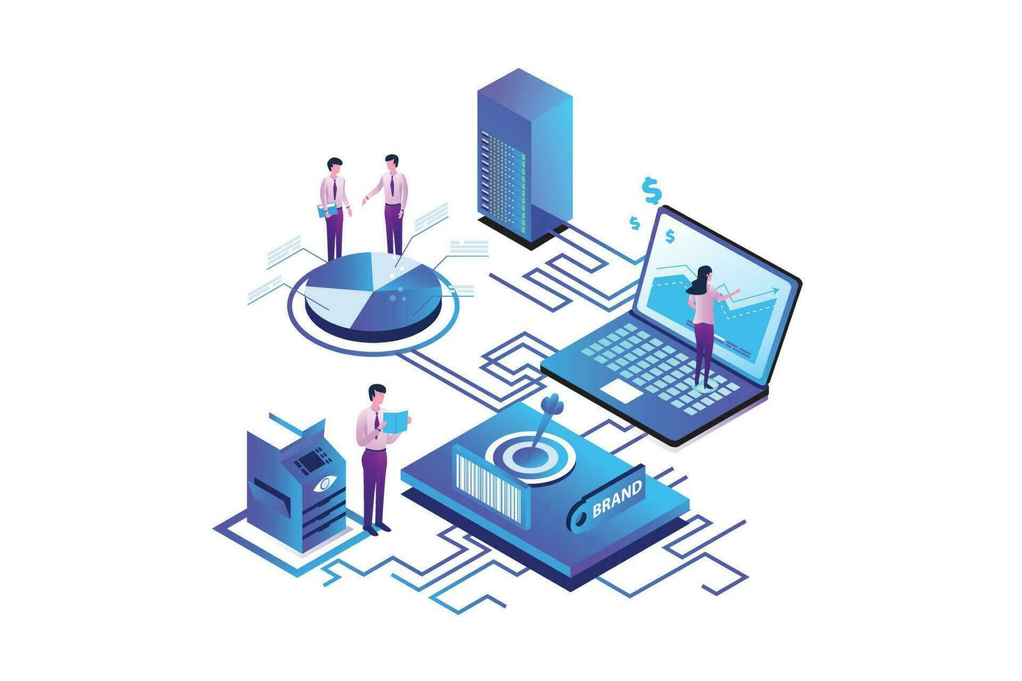 Seo Analysis Isometric vector