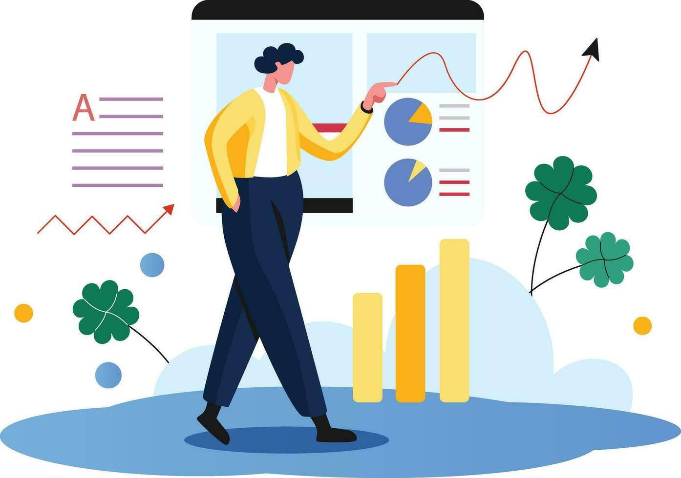 Development index, Flat vector illustration