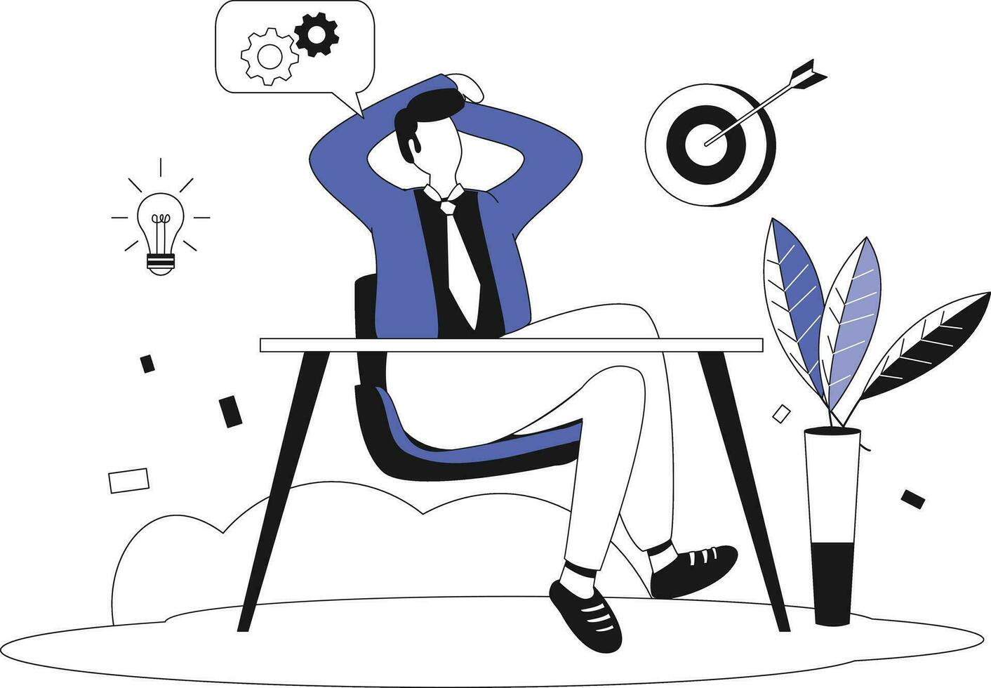Thinking direction, Flat vector illustration