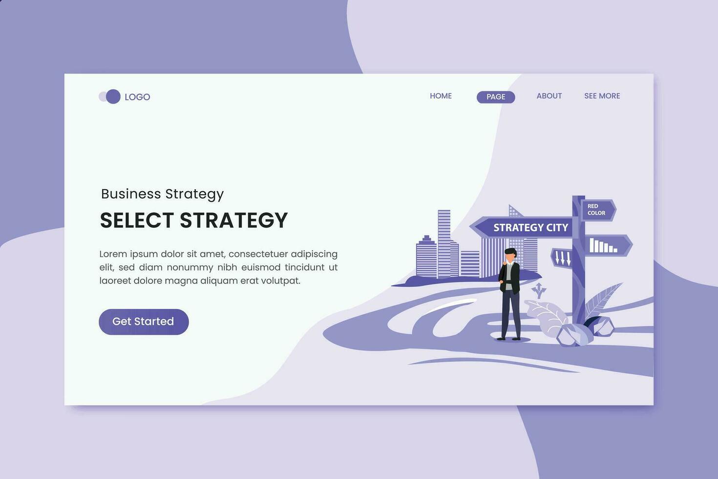 Select Strategy Marketing Landing Page vector