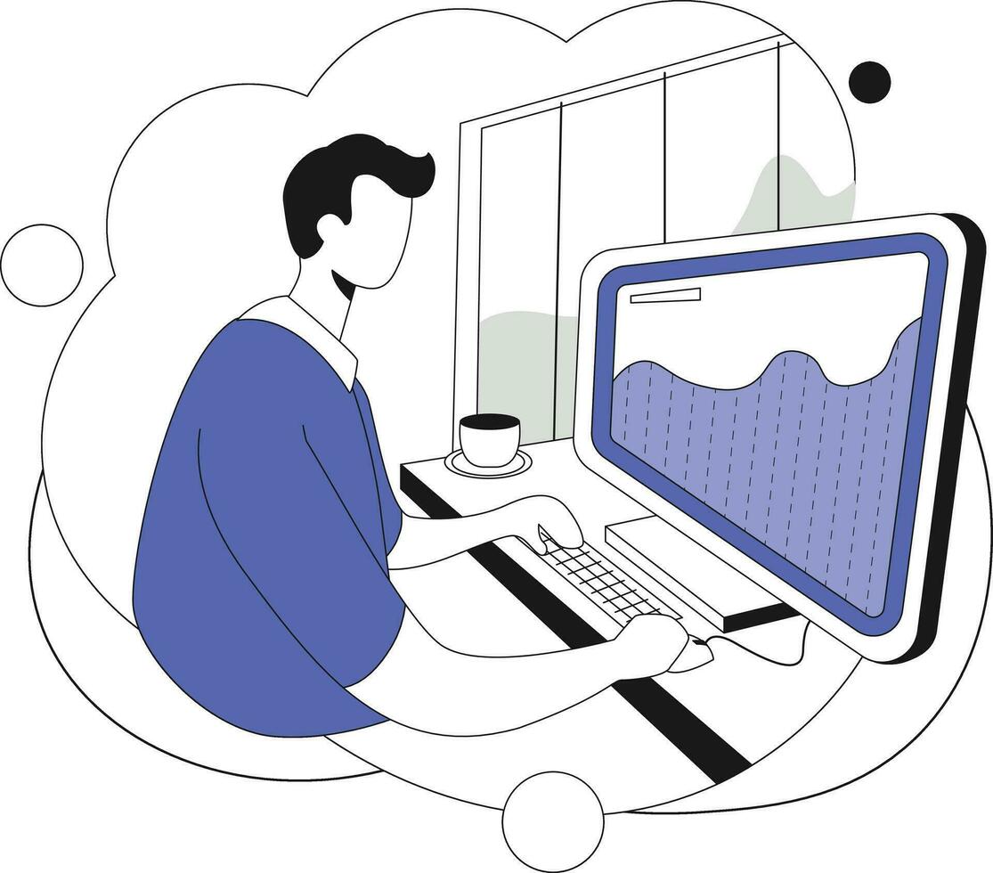 Analysis on the machine, Flat vector illustration