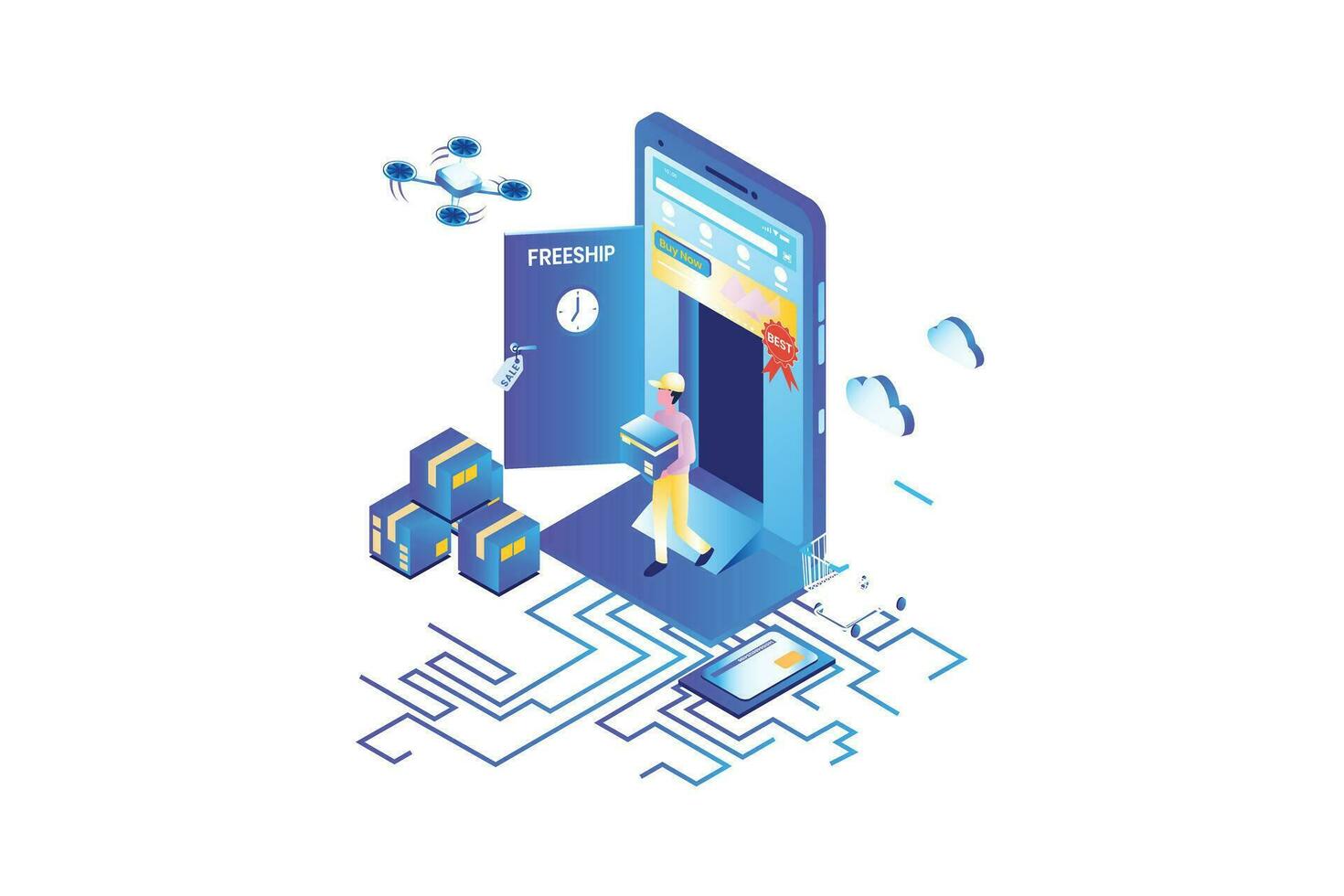 Delivery Services Isometric vector
