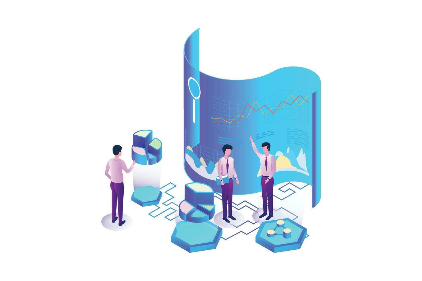 Analysis Seo Marketing Isometric vector