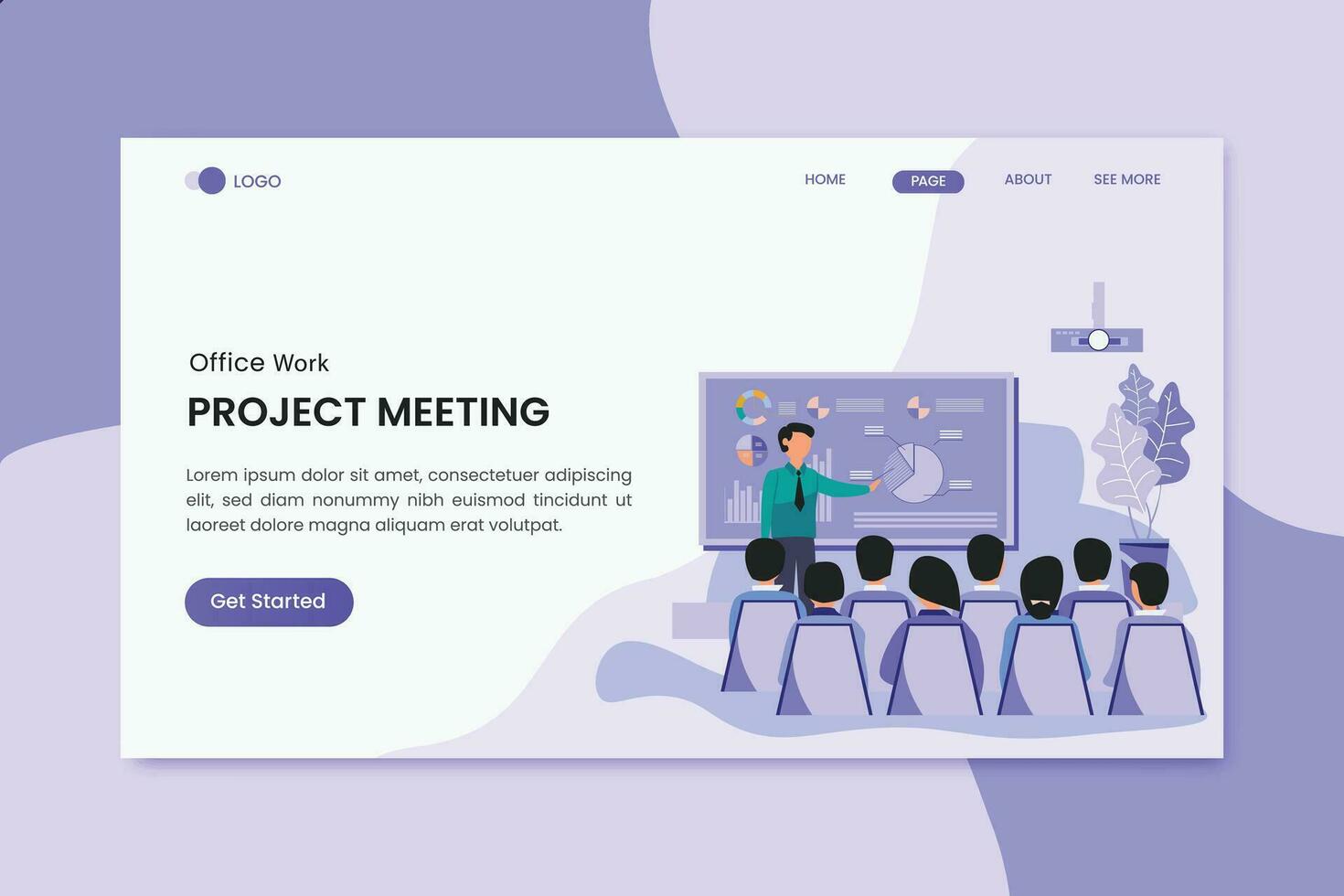 Meeting Business People Marketing Landing Page vector