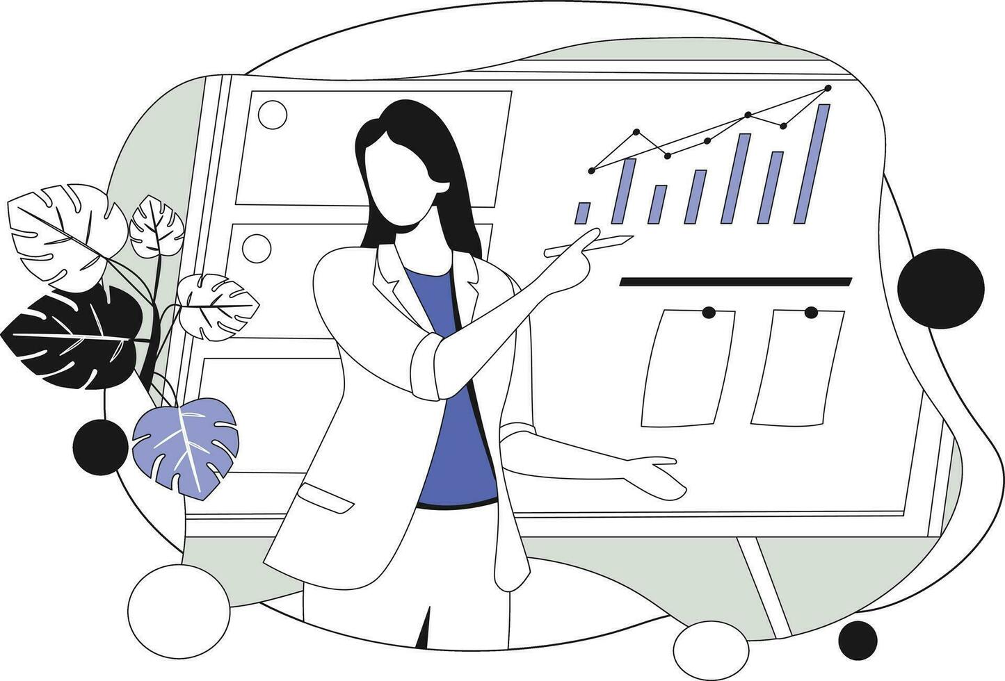 Marketing teaching, Flat vector illustration