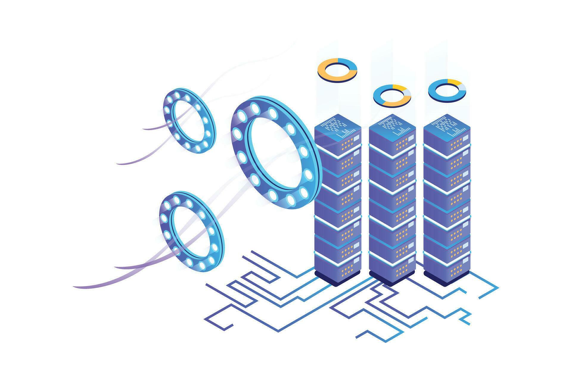 Big Data Isometric 32472009 Vector Art at Vecteezy