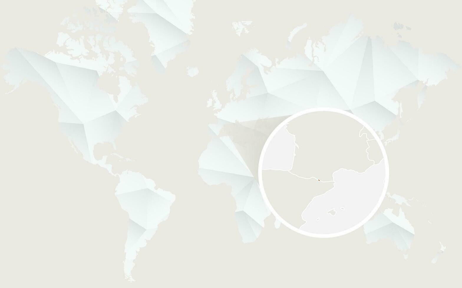 Andorra map with flag in contour on white polygonal World Map. vector