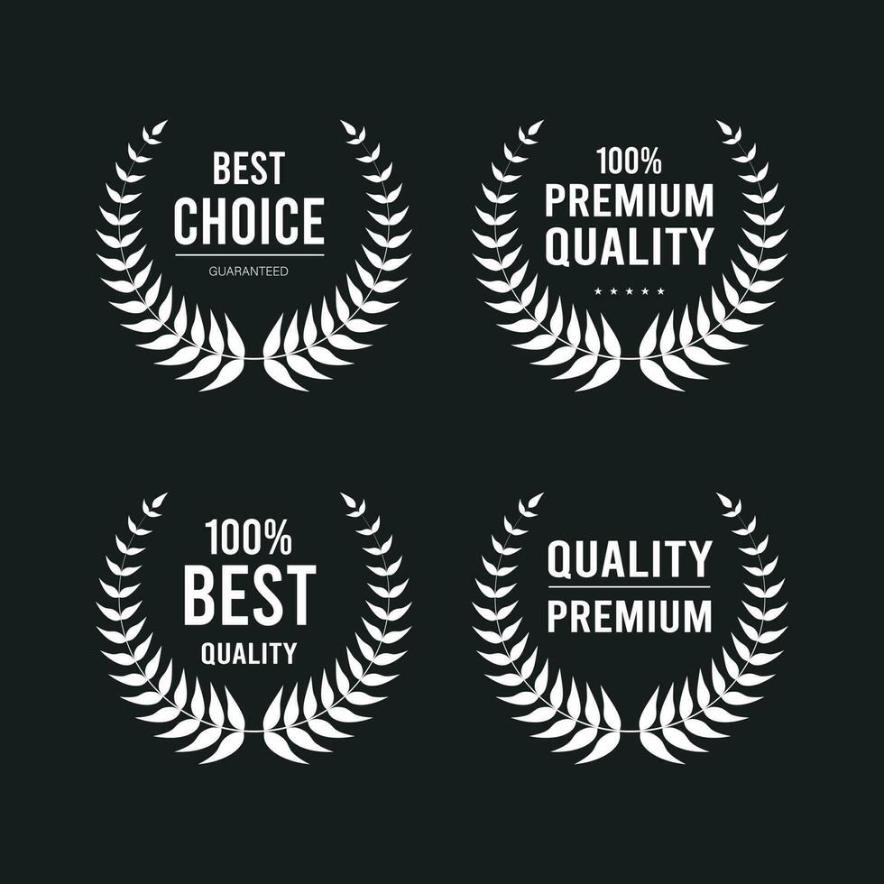 Quality laurel wreath retro vintage design collection vector