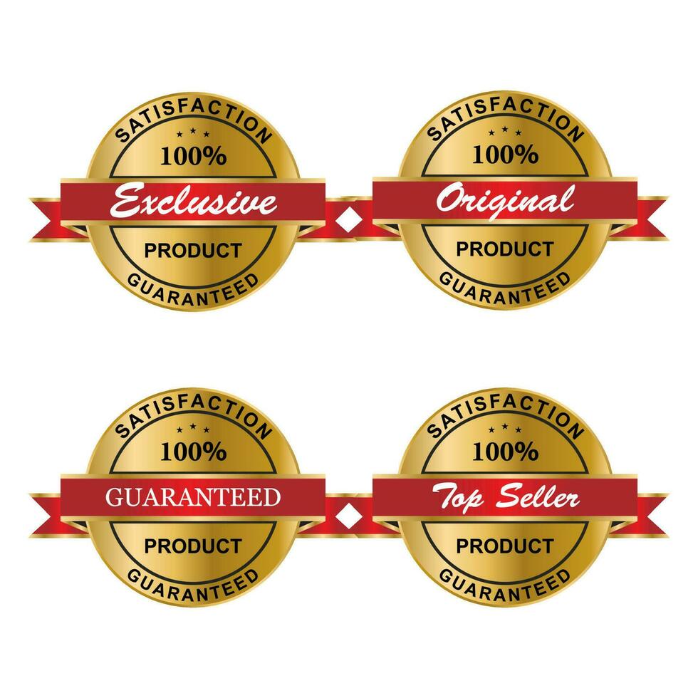 Luxury gold badges and labels premium quality product. vector