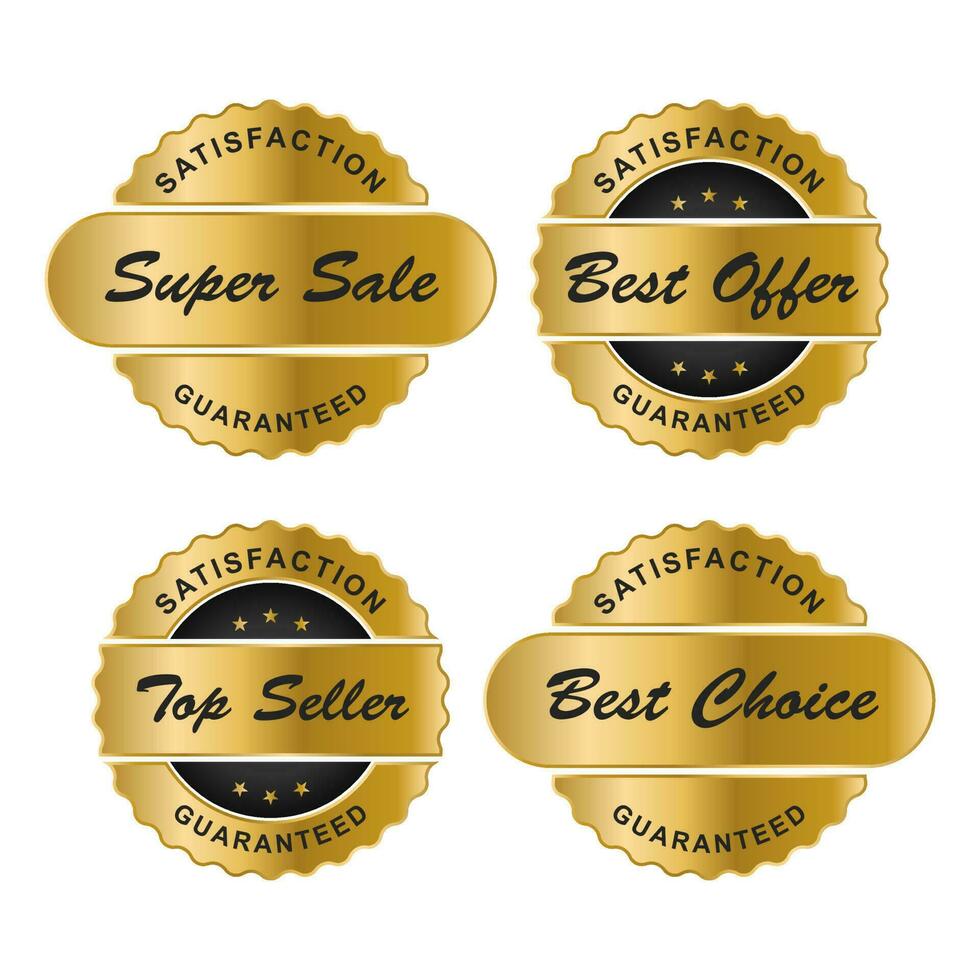 A golden collection of various badges and labels vector