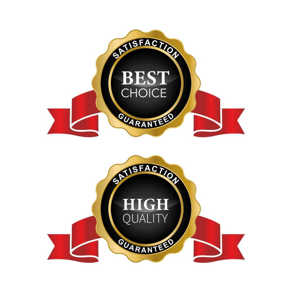 Luxury gold badges and labels premium quality product. vector