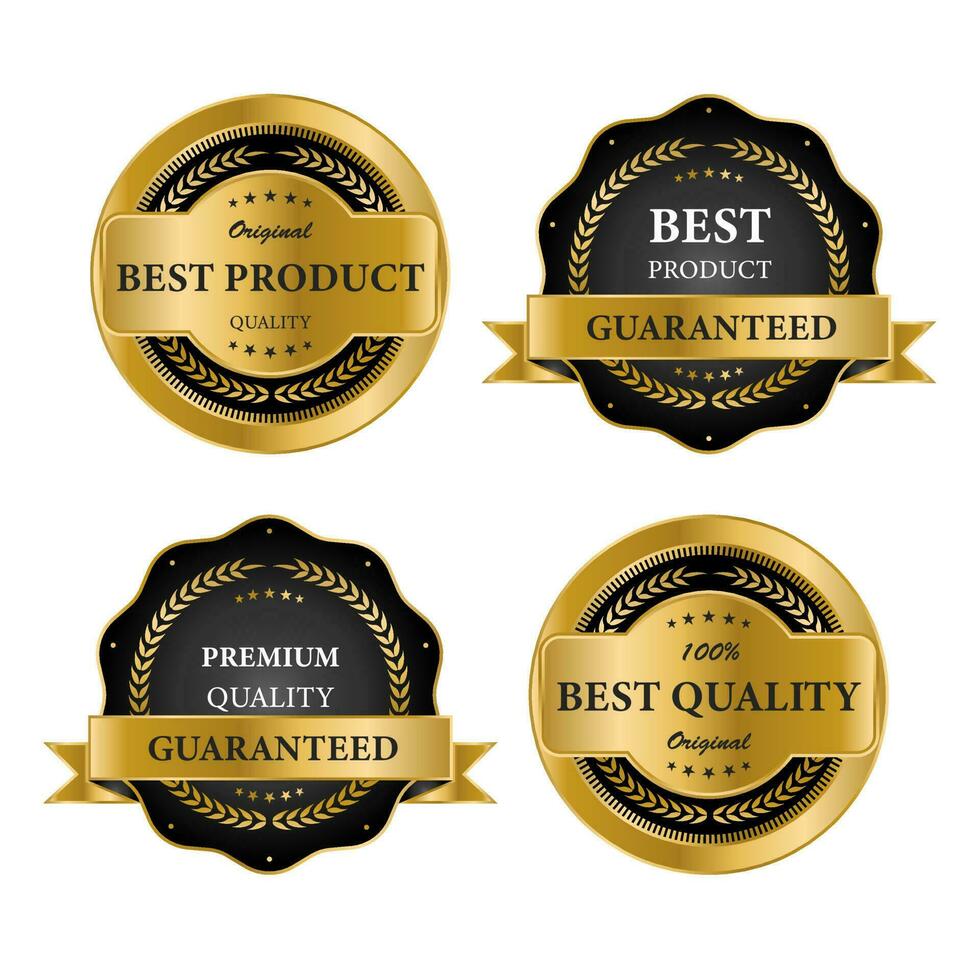 Golden labels premium quality collection vector