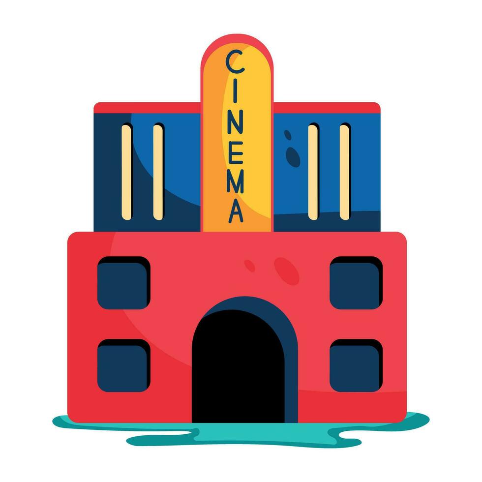 Trendy Cinema Building vector