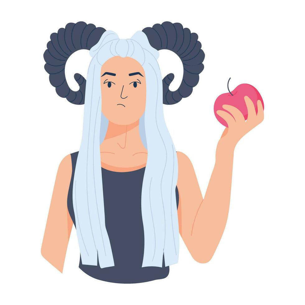 Trendy Demon Woman vector