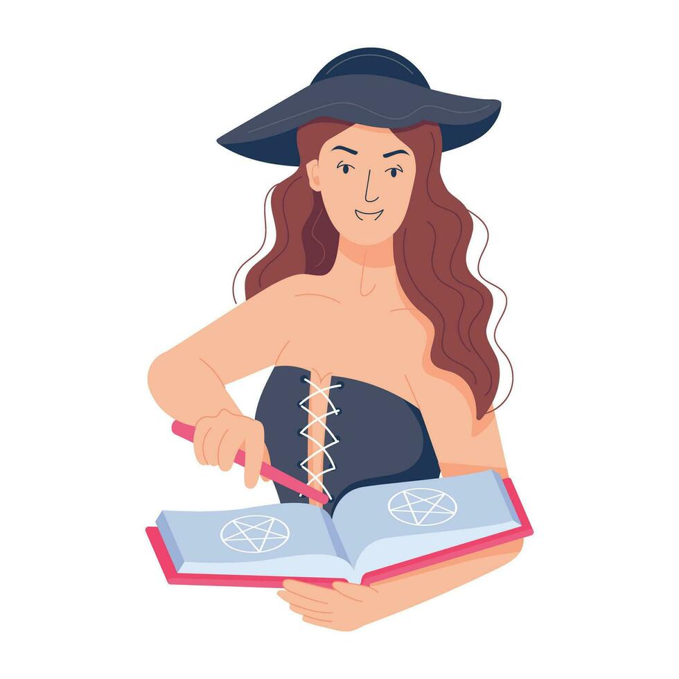 Trendy Spellcaster Girl vector
