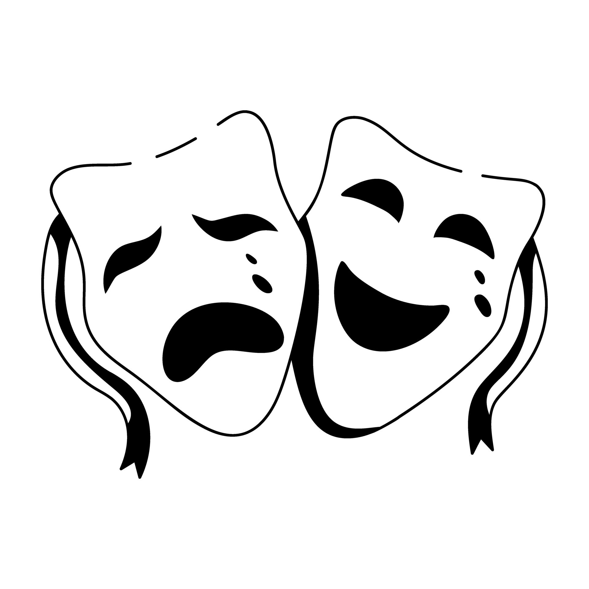 Trendy Theater Masks 32472698 Vector Art at Vecteezy