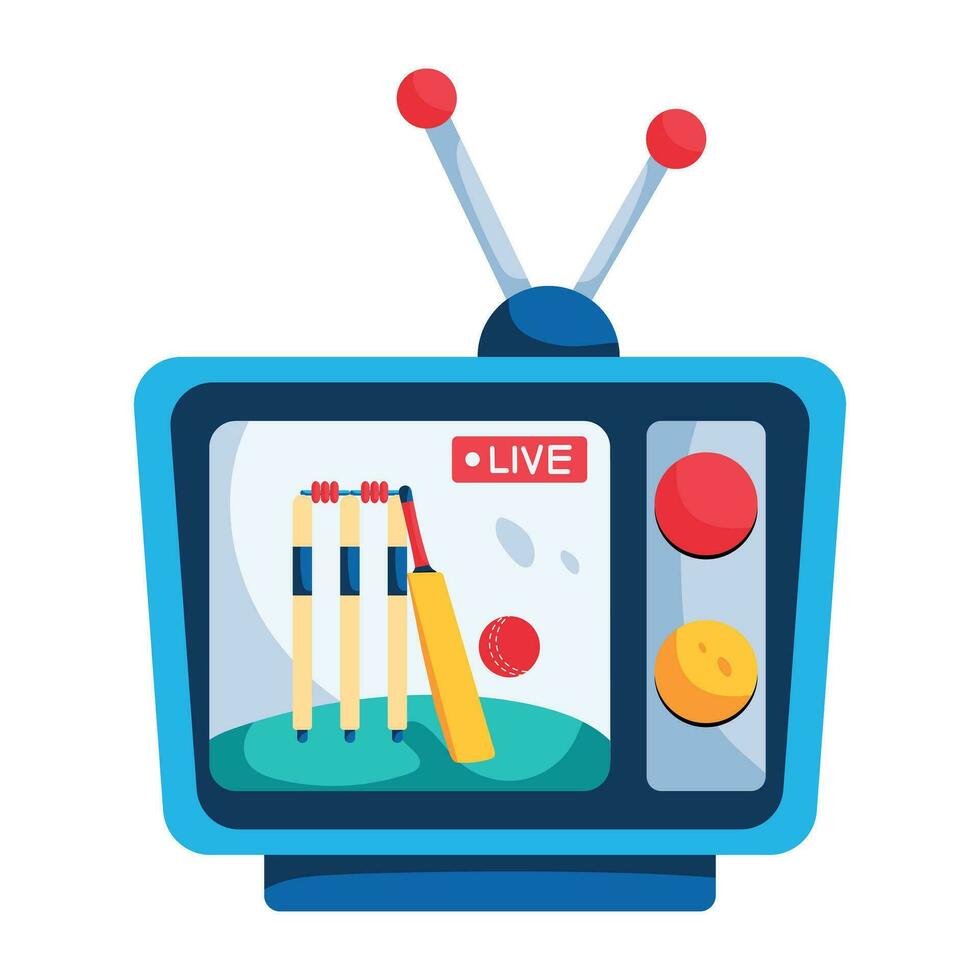 Trendy Live Cricket vector