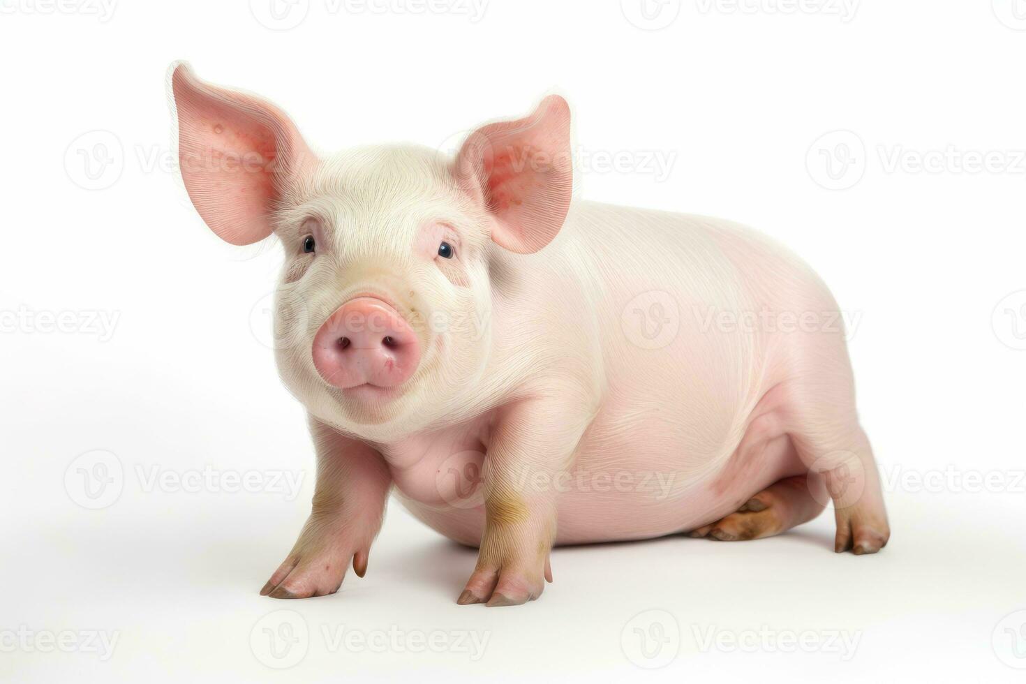 Pig isolated on white background. Generative AI photo