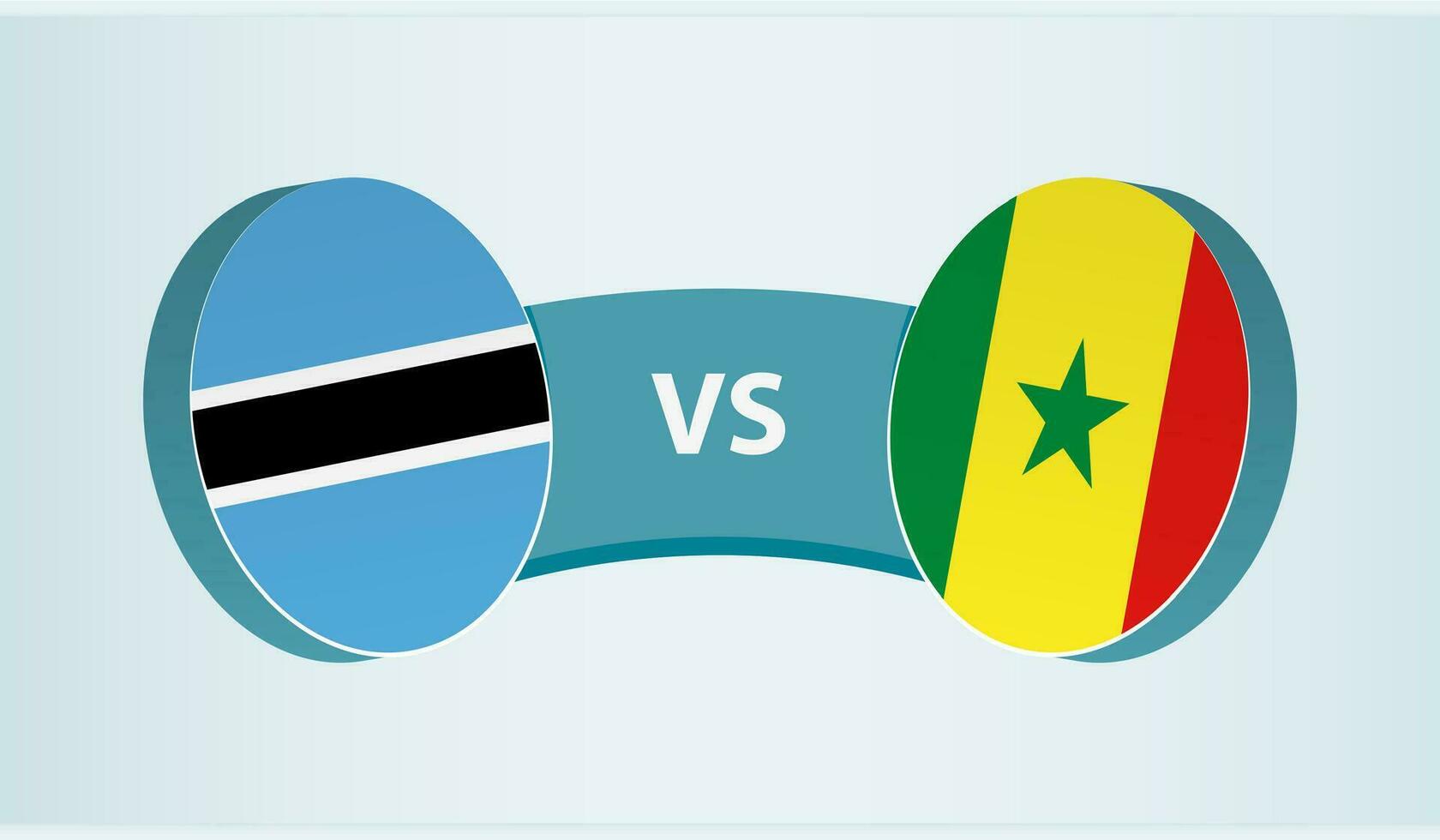 Botswana versus Senegal, team sports competition concept. vector