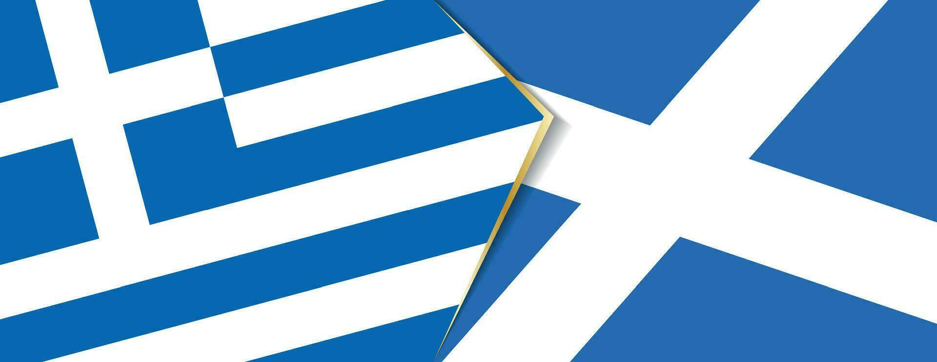 Greece and Scotland flags, two vector flags.