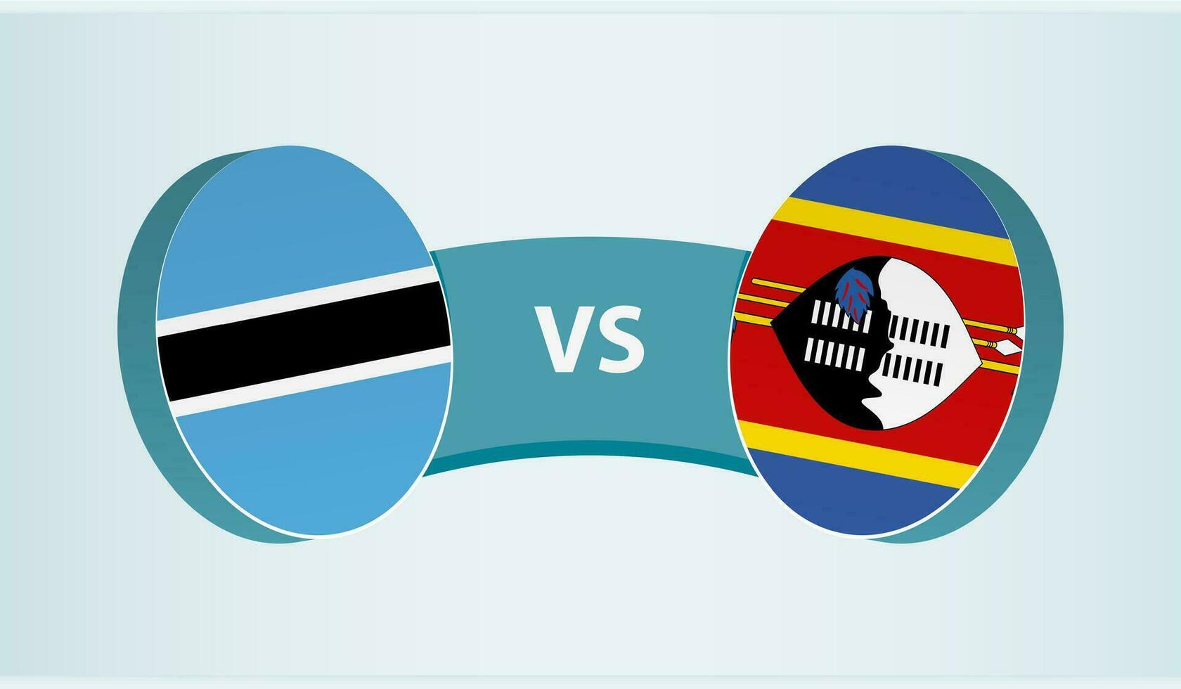 Botswana versus Swaziland, team sports competition concept. vector
