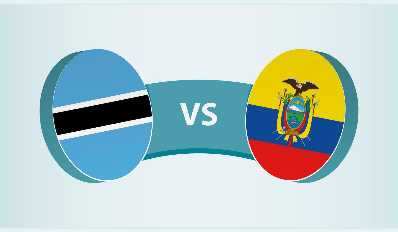 Botswana versus Ecuador, equipo Deportes competencia concepto. vector