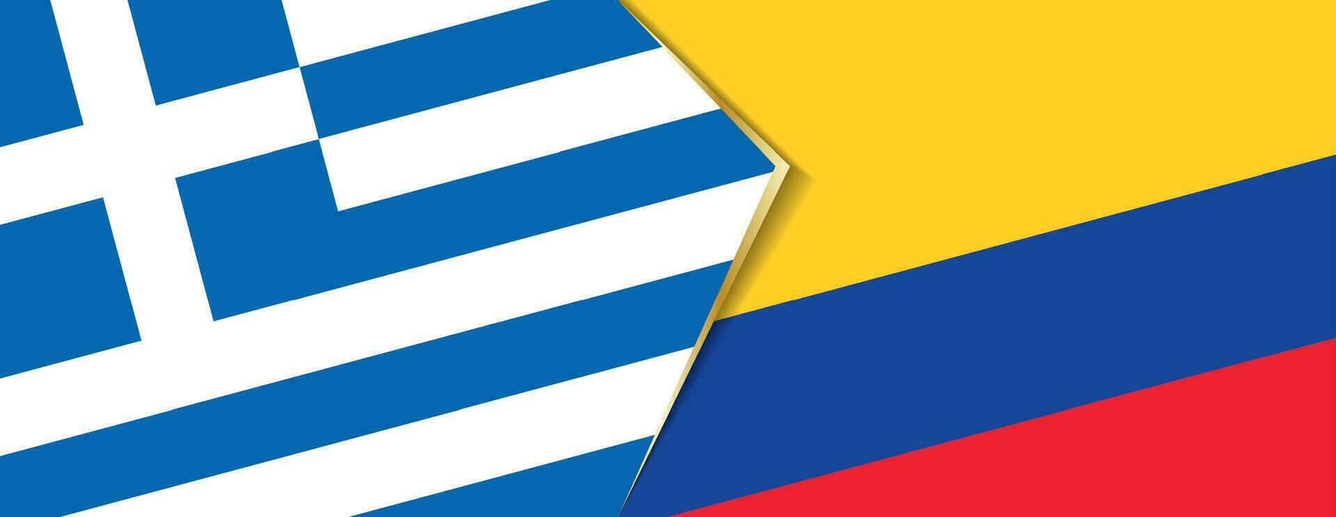 Greece and Colombia flags, two vector flags.