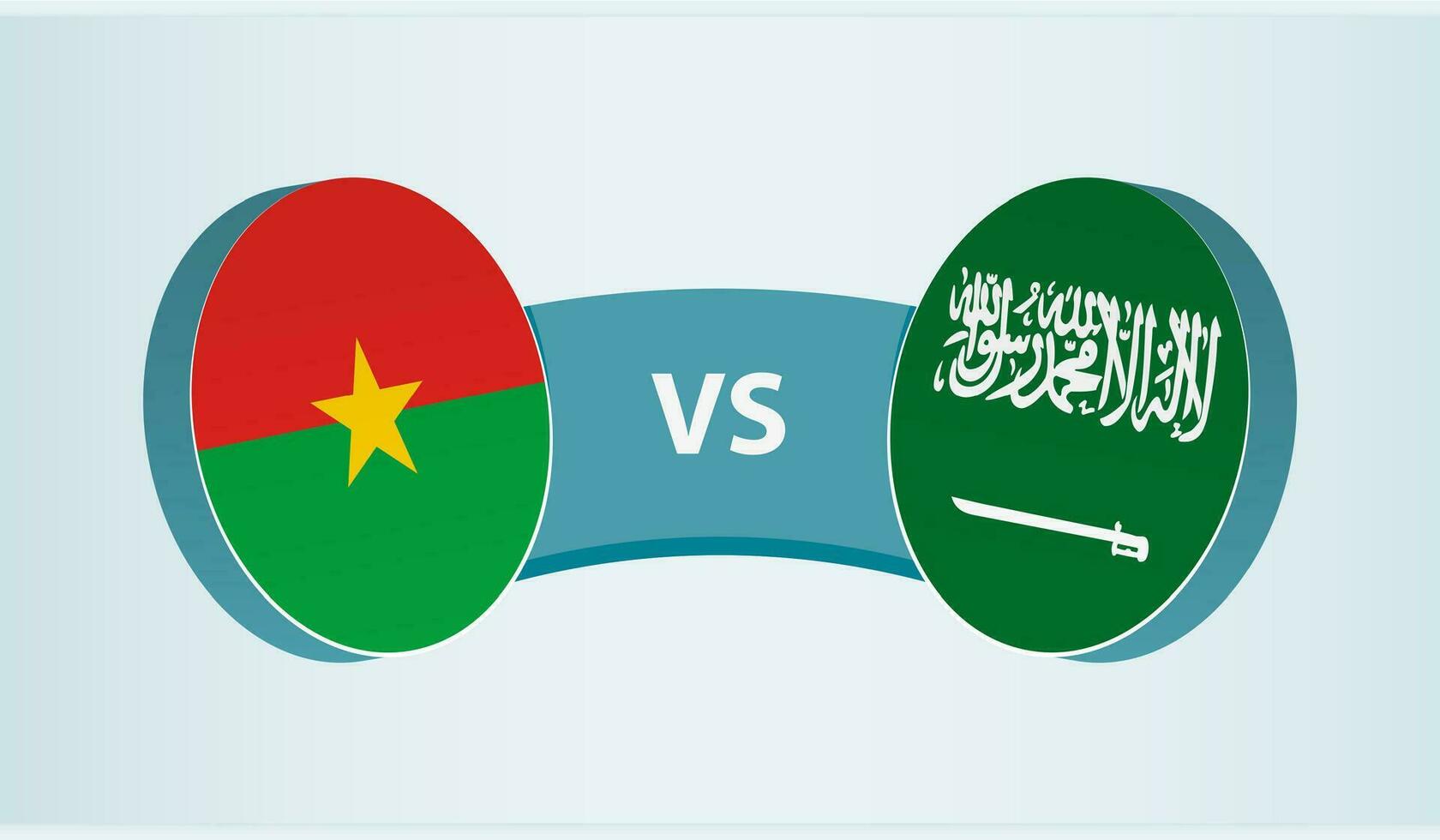 burkina faso versus saudi arabia, equipo Deportes competencia concepto. vector