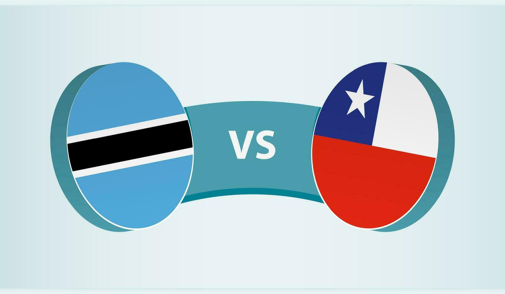 Botswana versus Chile, equipo Deportes competencia concepto. vector