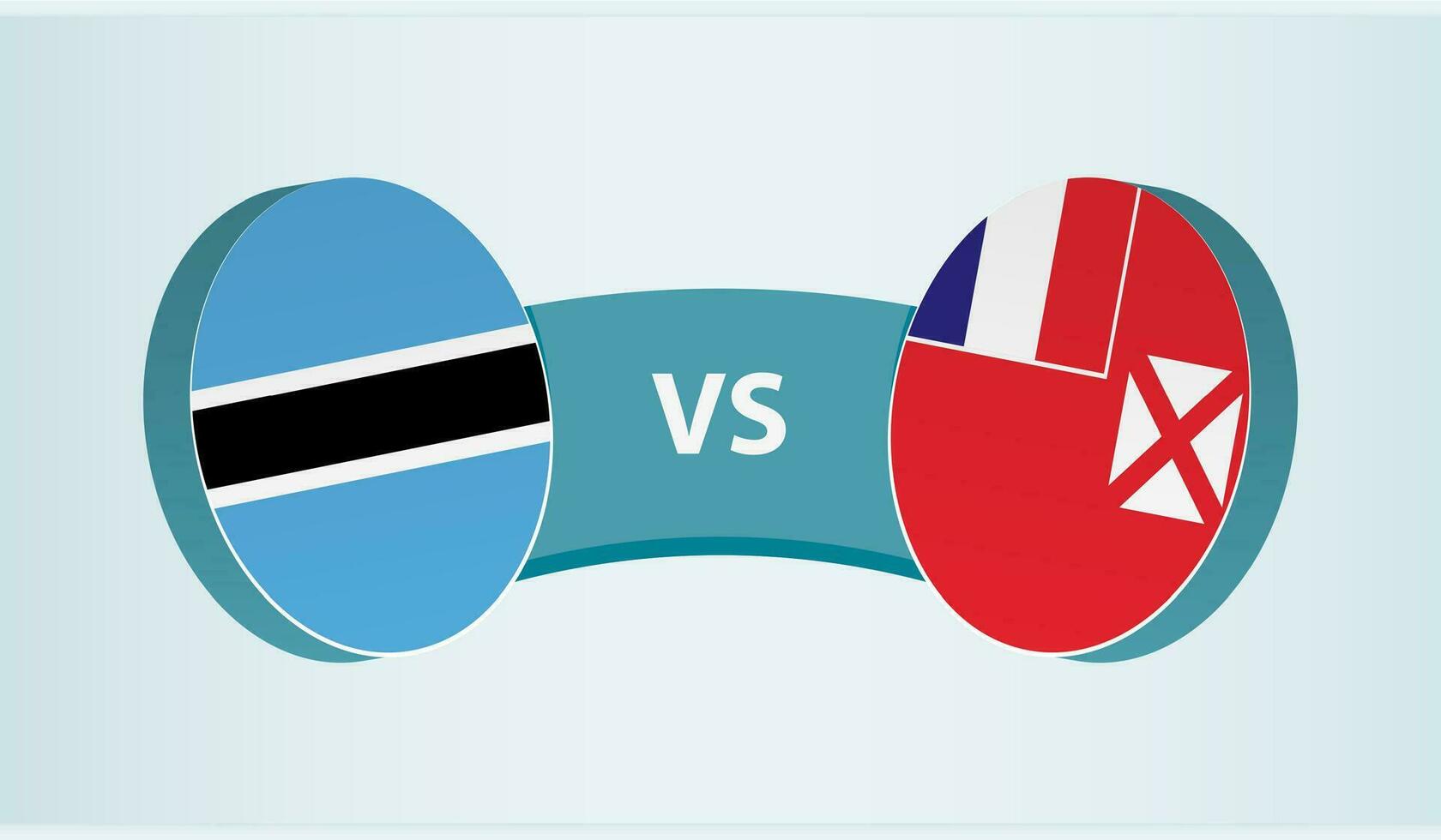 Botswana versus Wallis y futuna, equipo Deportes competencia concepto. vector