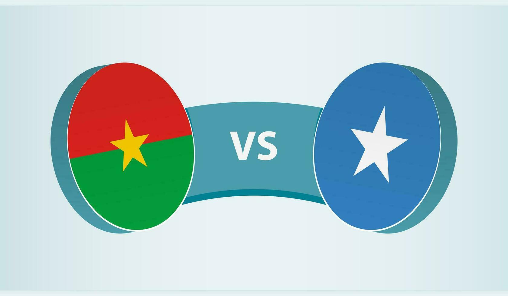 burkina faso versus Somalia, equipo Deportes competencia concepto. vector