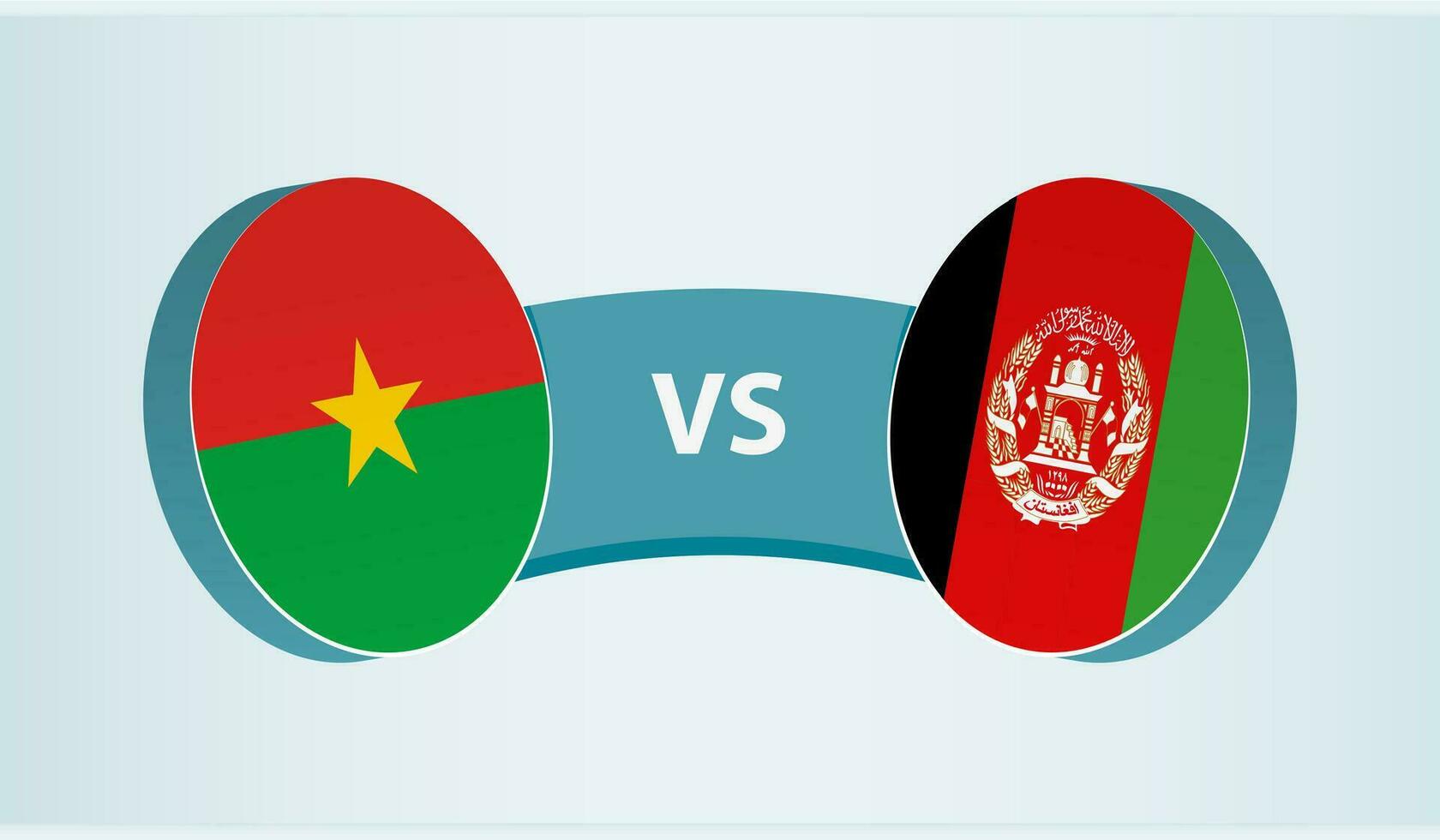 burkina faso versus Afganistán, equipo Deportes competencia concepto. vector