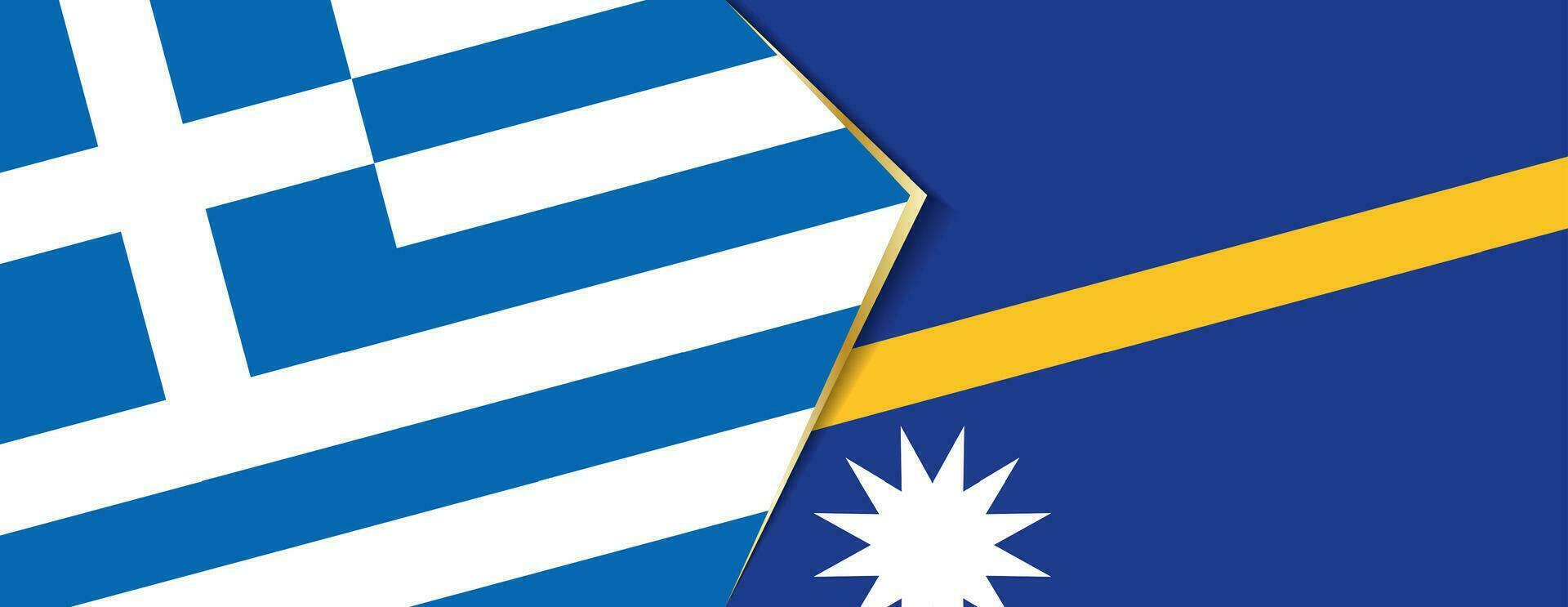 Grecia y nauru banderas, dos vector banderas