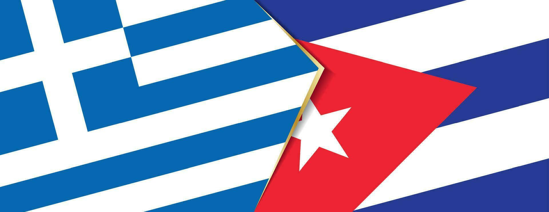 Greece and Cuba flags, two vector flags.