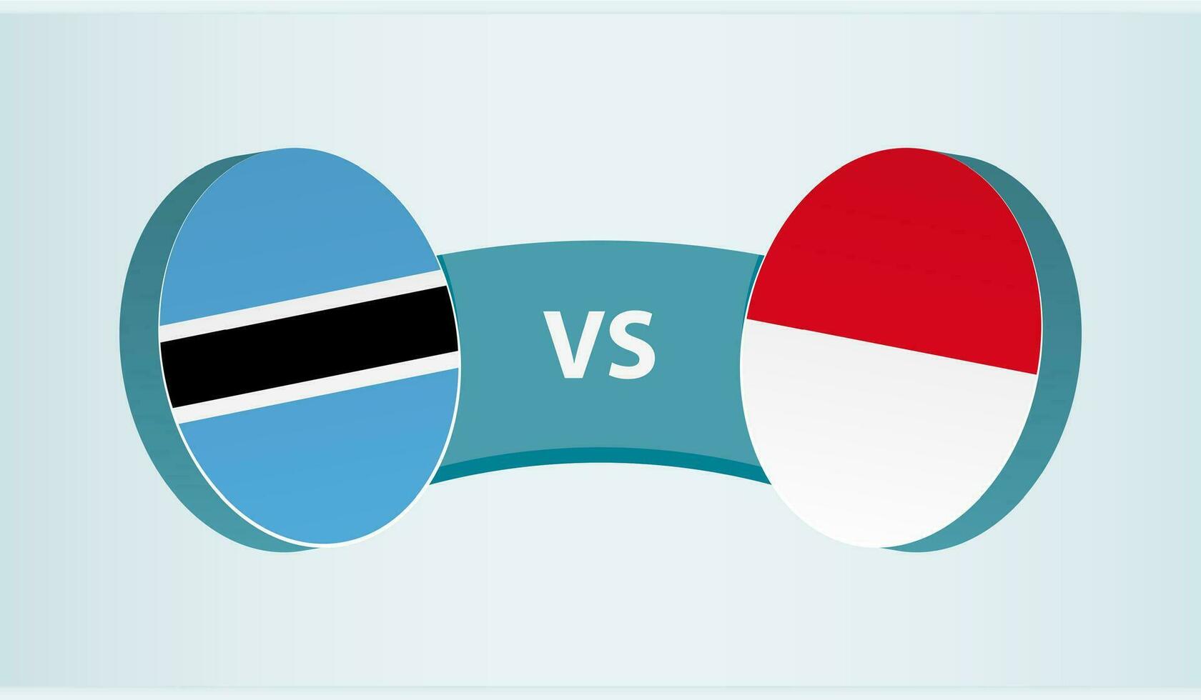 Botswana versus Indonesia, equipo Deportes competencia concepto. vector