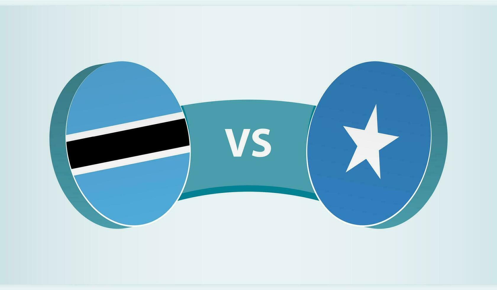 Botswana versus Somalia, equipo Deportes competencia concepto. vector
