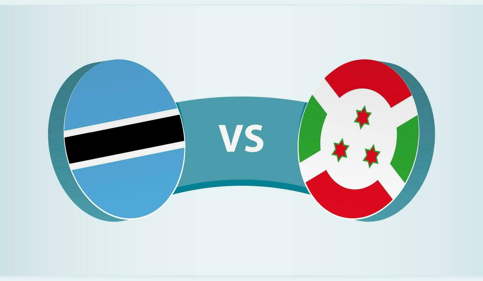 Botswana versus burundi, equipo Deportes competencia concepto. vector