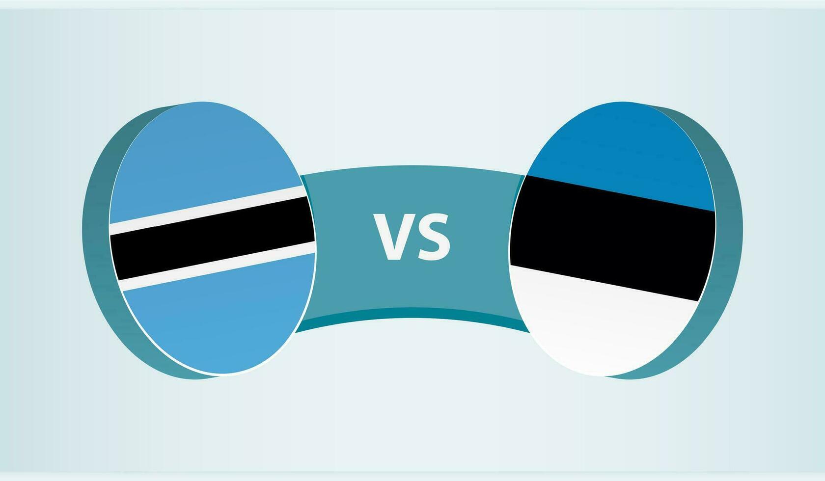 Botswana versus Estonia, equipo Deportes competencia concepto. vector
