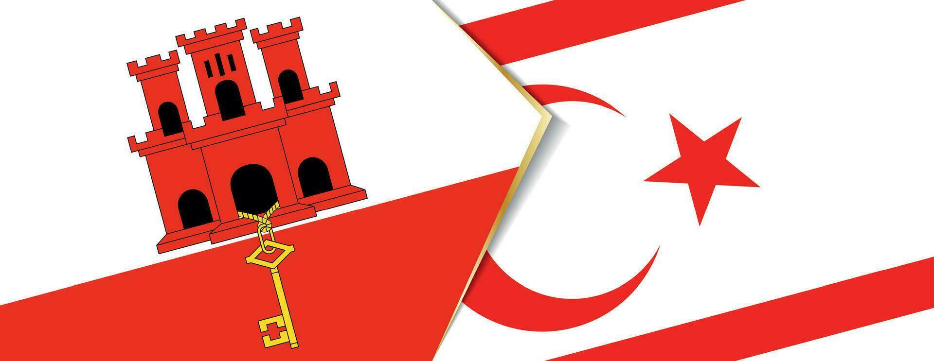 Gibraltar and Northern Cyprus flags, two vector flags.