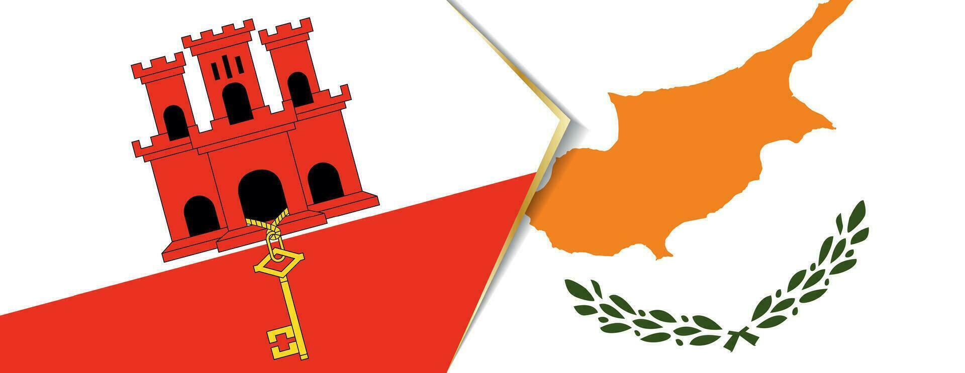 Gibraltar and Cyprus flags, two vector flags.