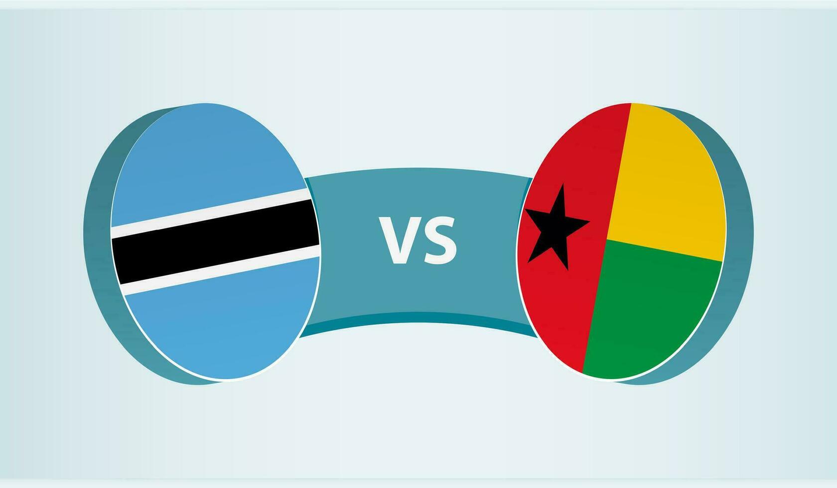 Botswana versus guinea-bissáu, equipo Deportes competencia concepto. vector