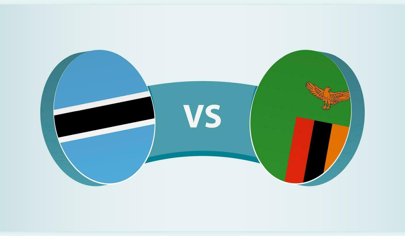 Botswana versus Zambia, equipo Deportes competencia concepto. vector