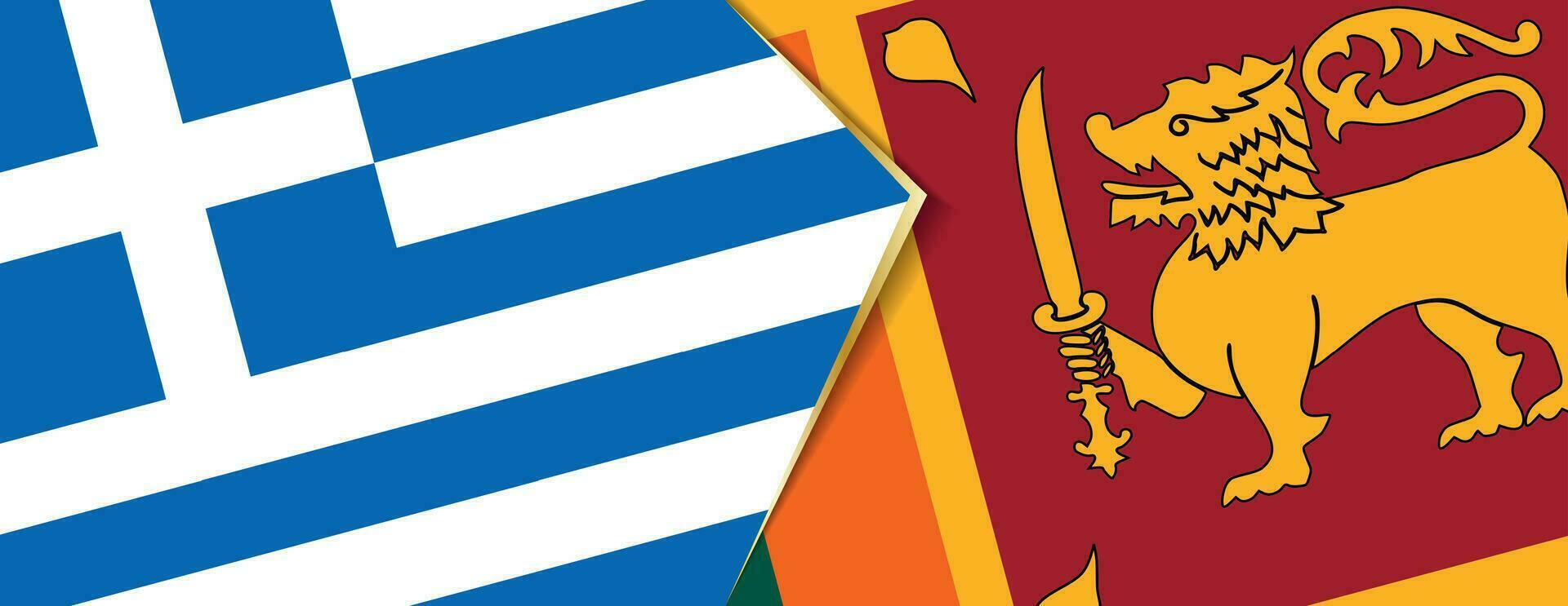 Grecia y sri lanka banderas, dos vector banderas