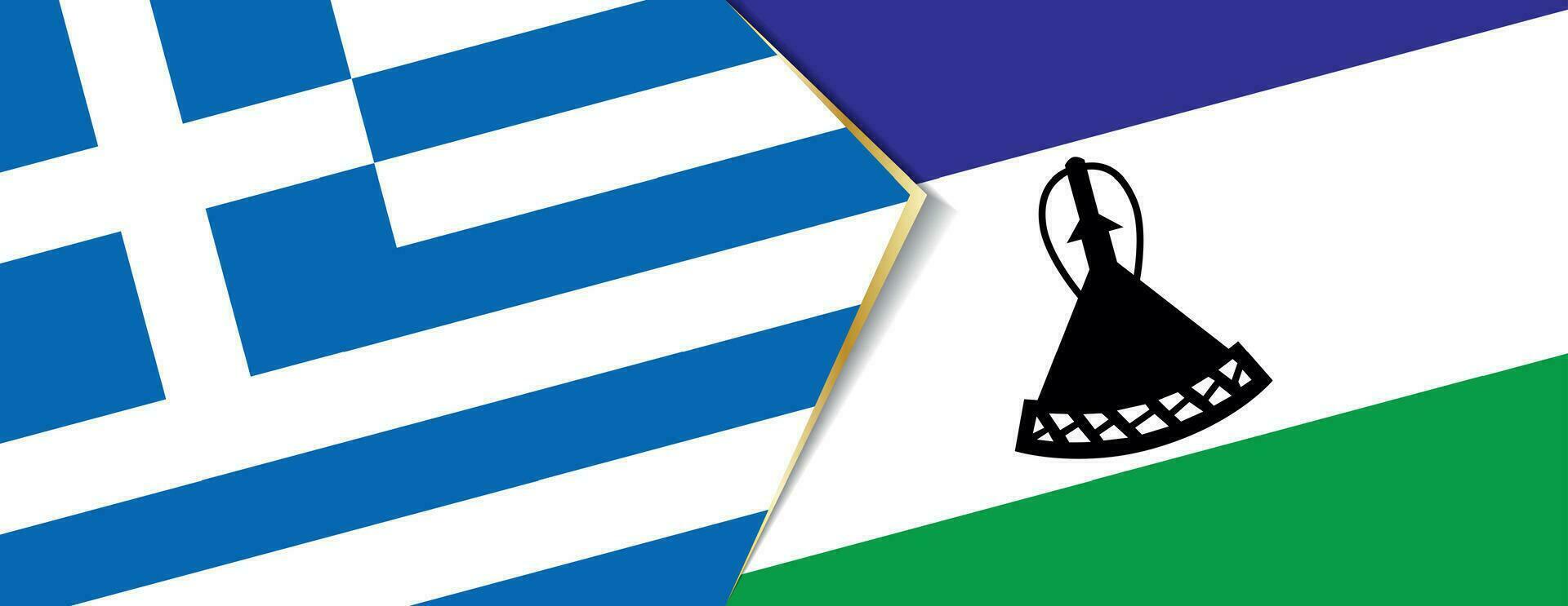 Greece and Bulgaria flags, two vector flags.