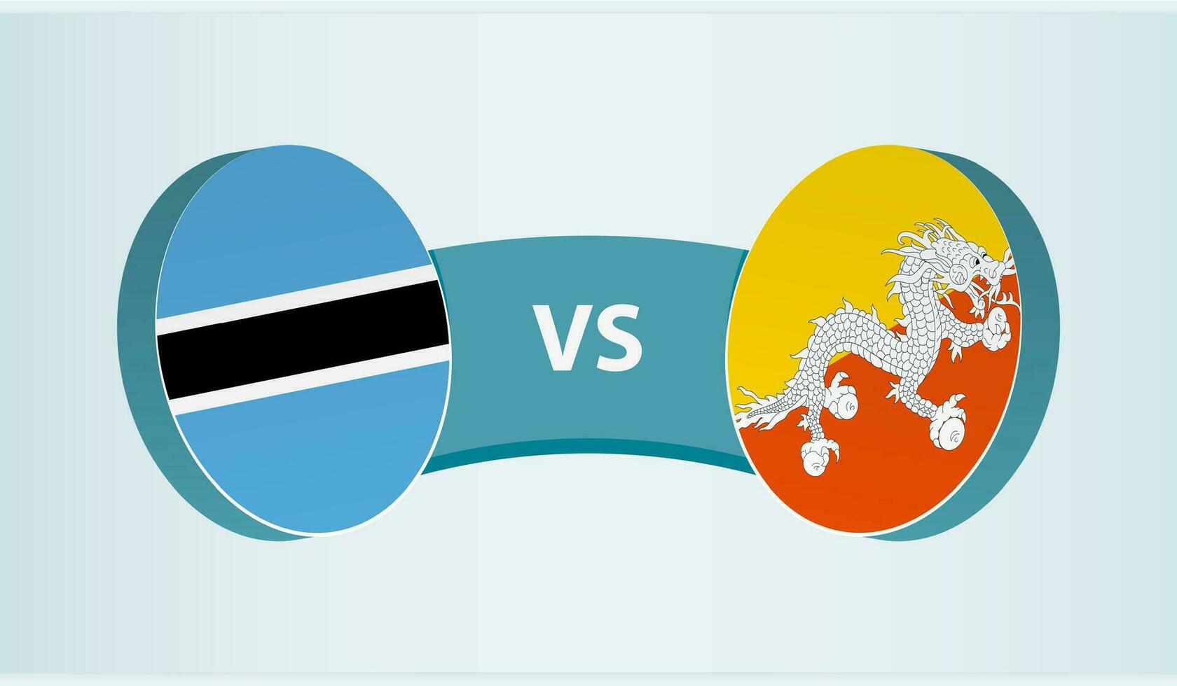 Botswana versus Bhutan, team sports competition concept. vector