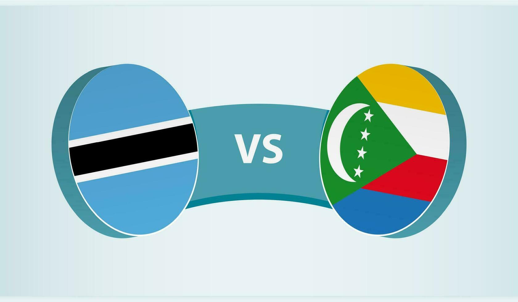 Botswana versus comoras, equipo Deportes competencia concepto. vector