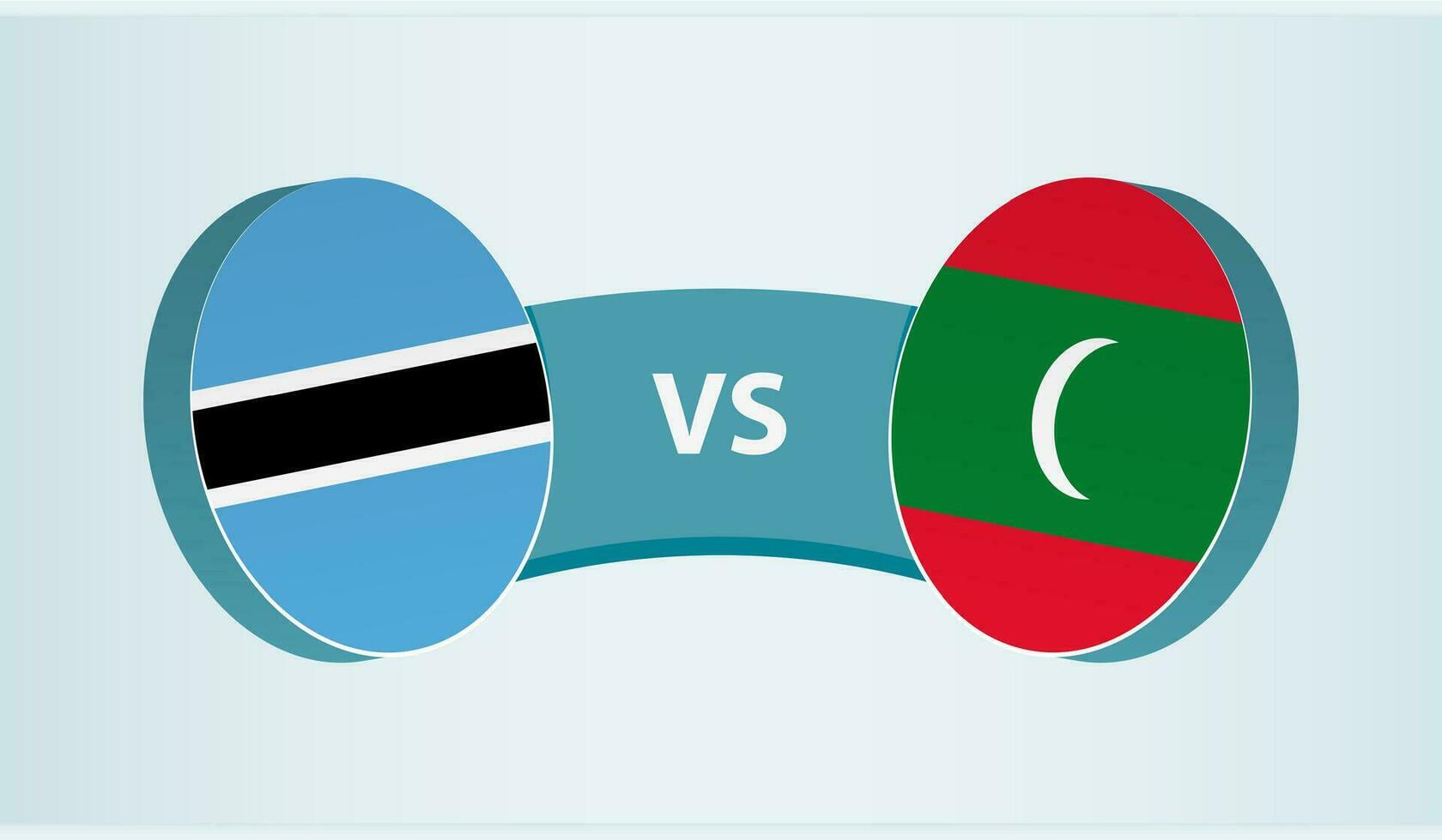 Botswana versus Maldives, team sports competition concept. vector